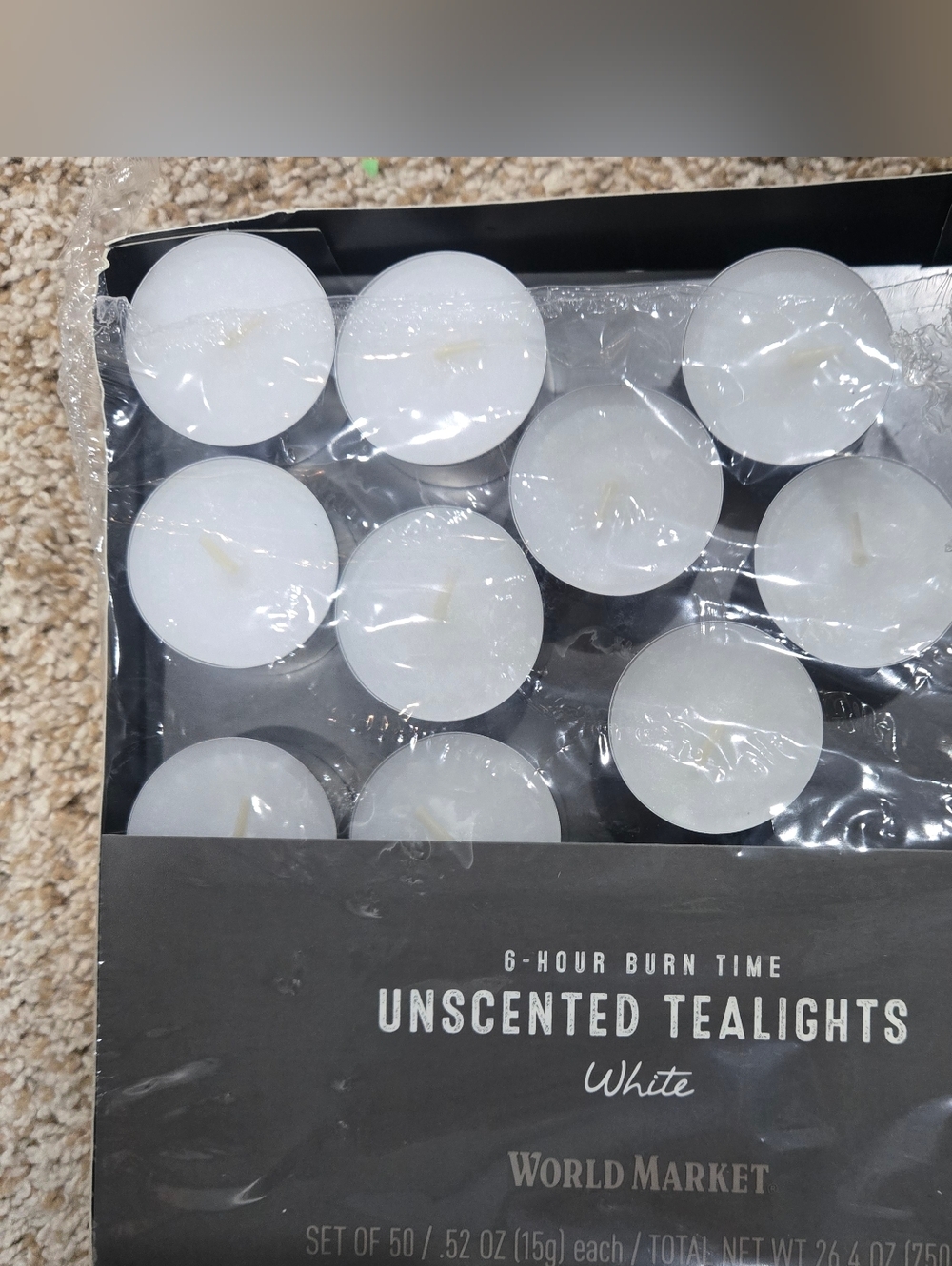 World Market White Unscented Tealight Candles